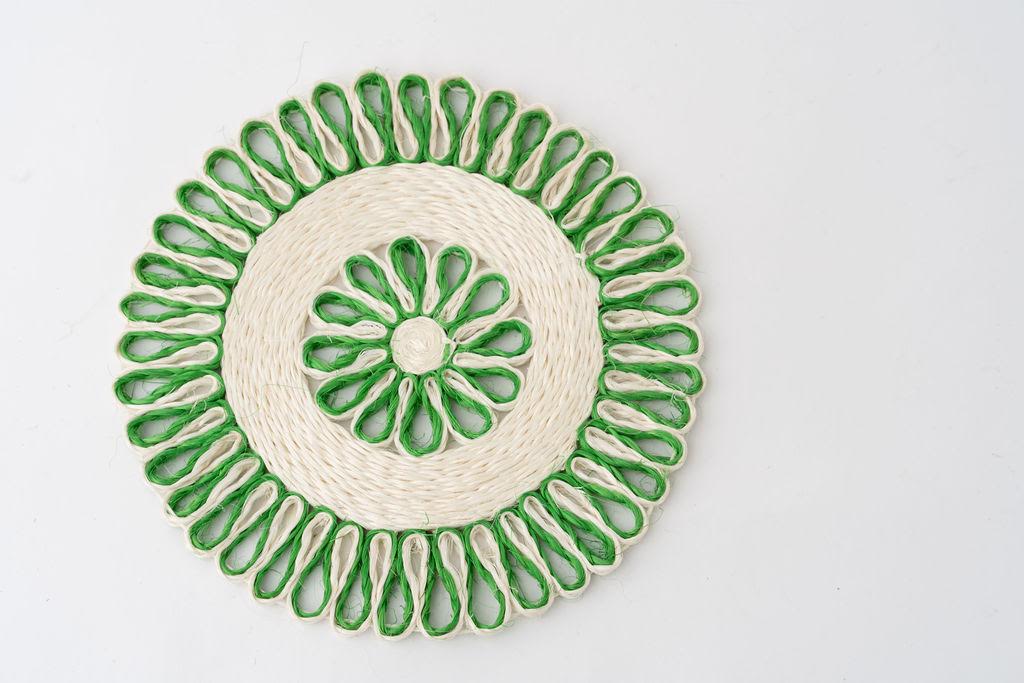 Handwoven Seagrass Placemat | Trivet | Green | 10 inches