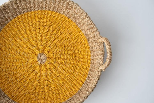 Housewarming Gifts | Yellow round tray & Napkins