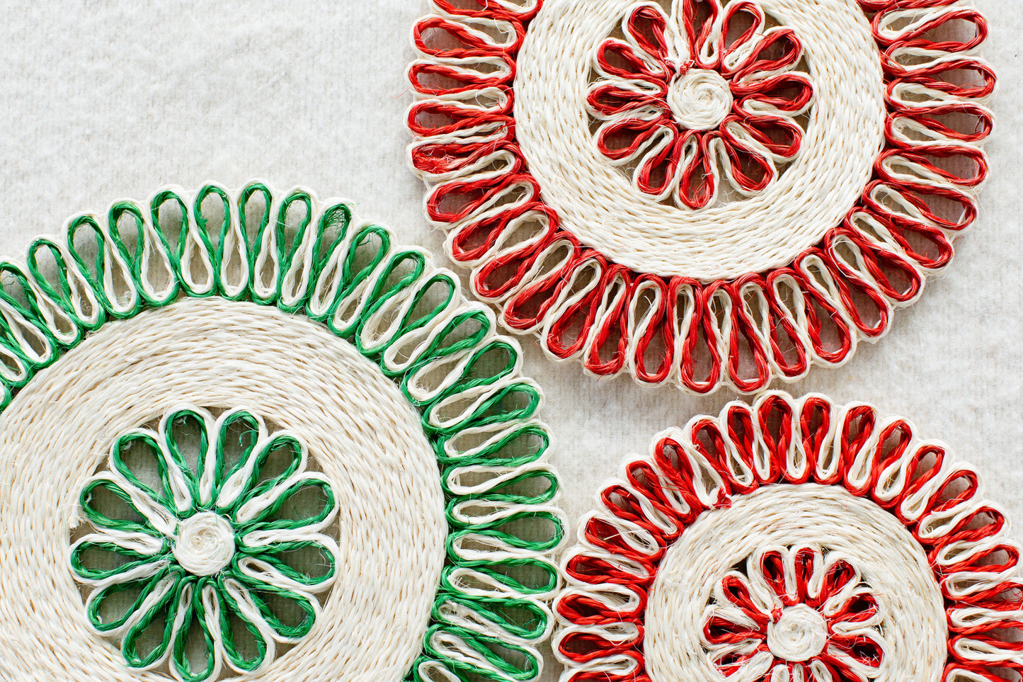 Handwoven Seagrass Placemat | Trivet | Green | 16 inches