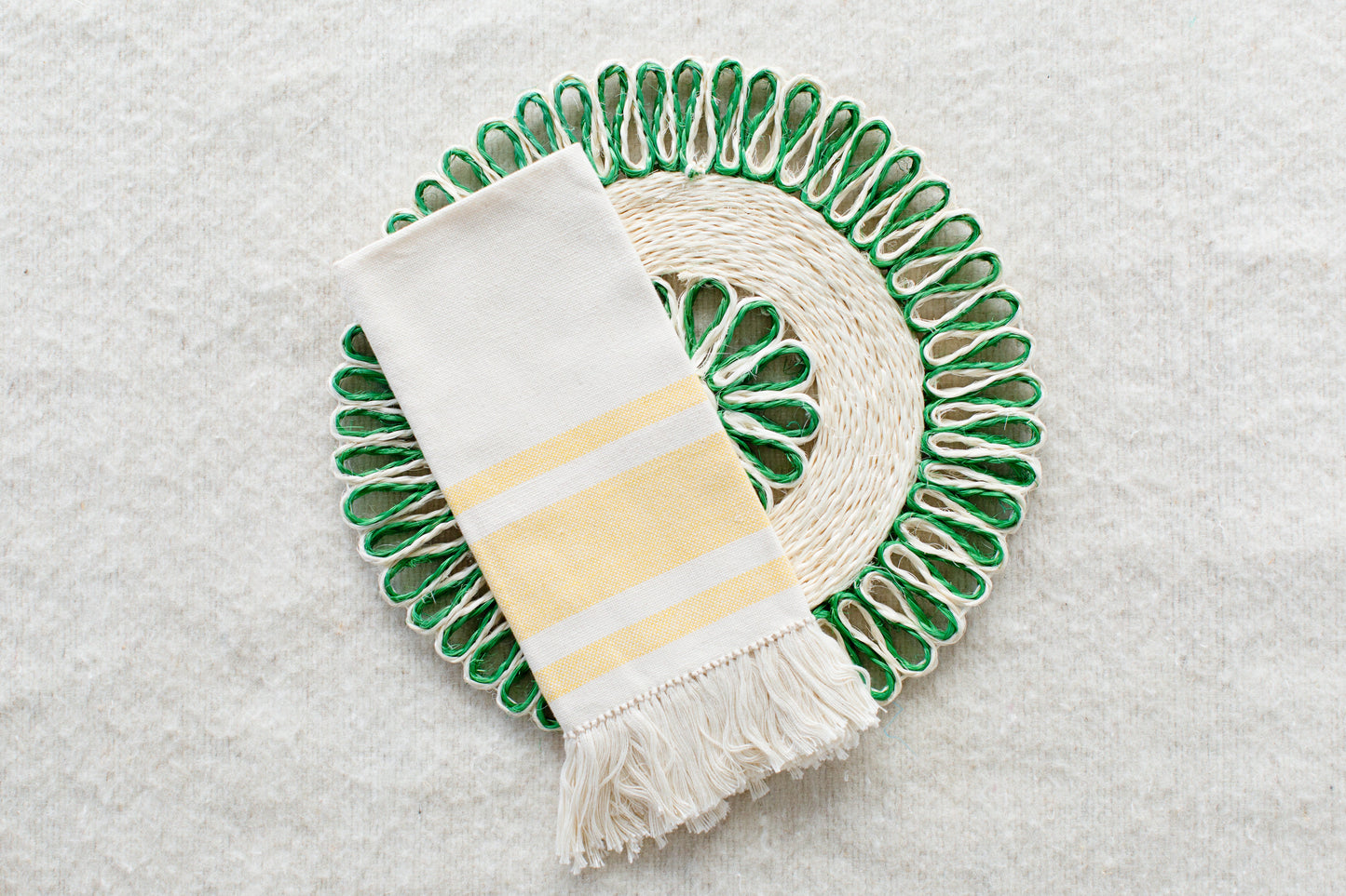 Handwoven Seagrass Placemat | Trivet | Green | 10 inches