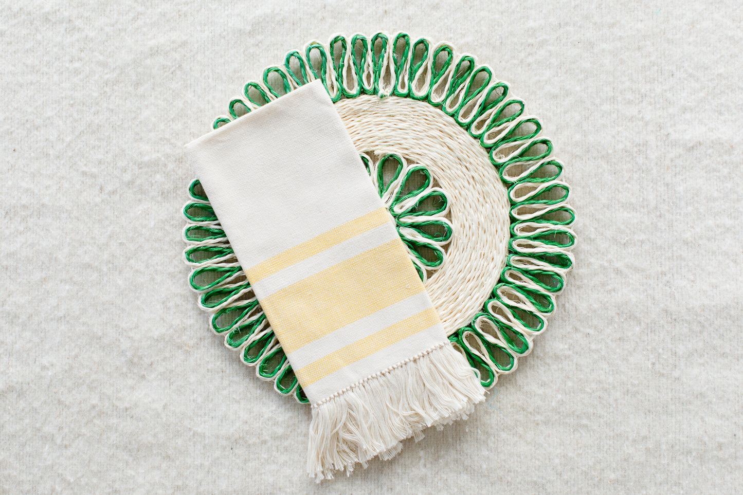 Handwoven Seagrass Placemat | Trivet | Green | 16 inches