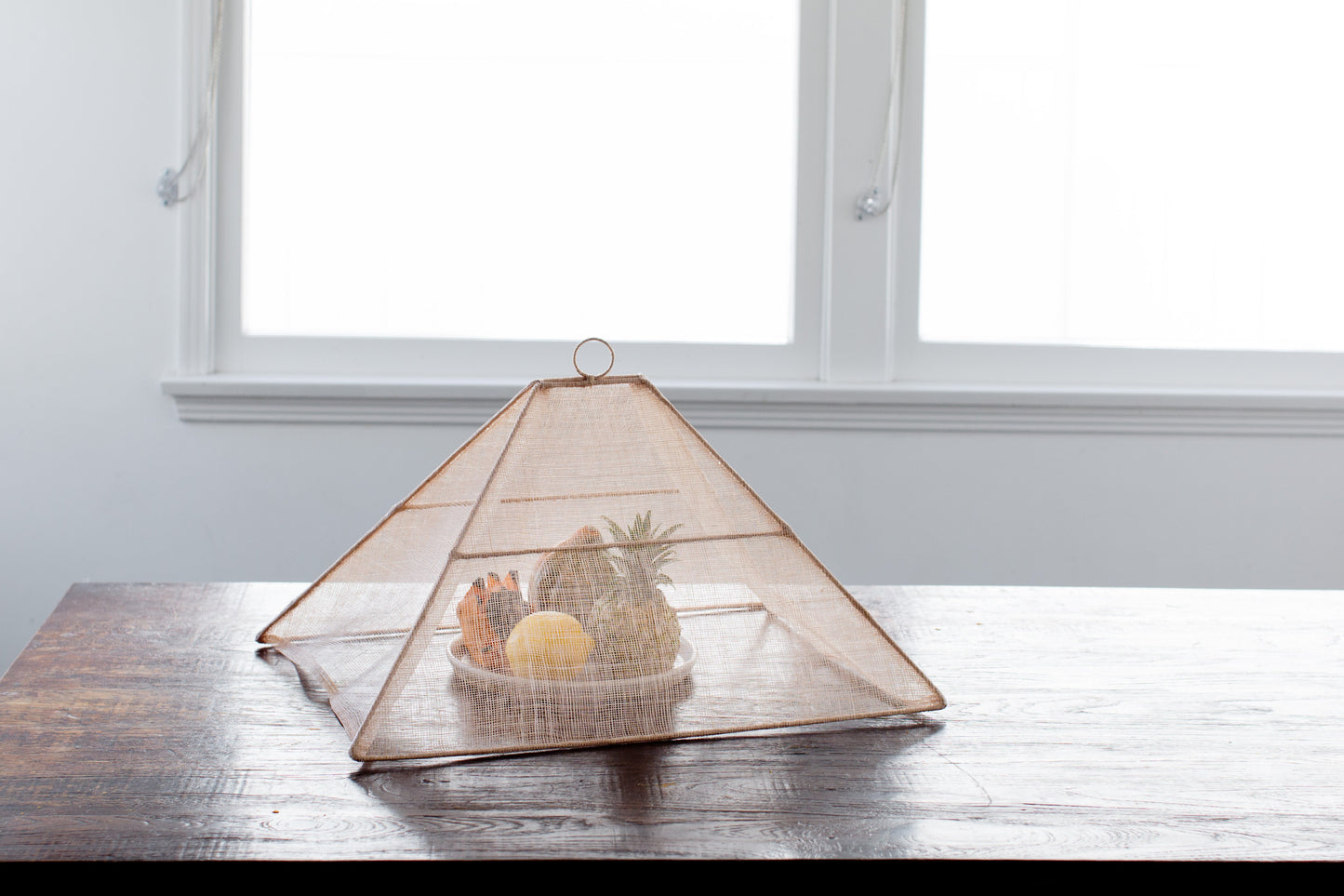 Handmade Collapsible Woven Food Tent | Natural Rose | Mixed