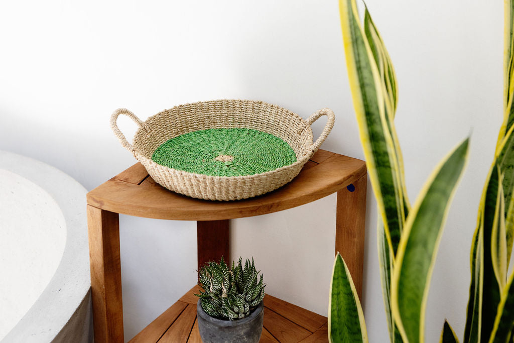 Woven Round Tray I Light Green