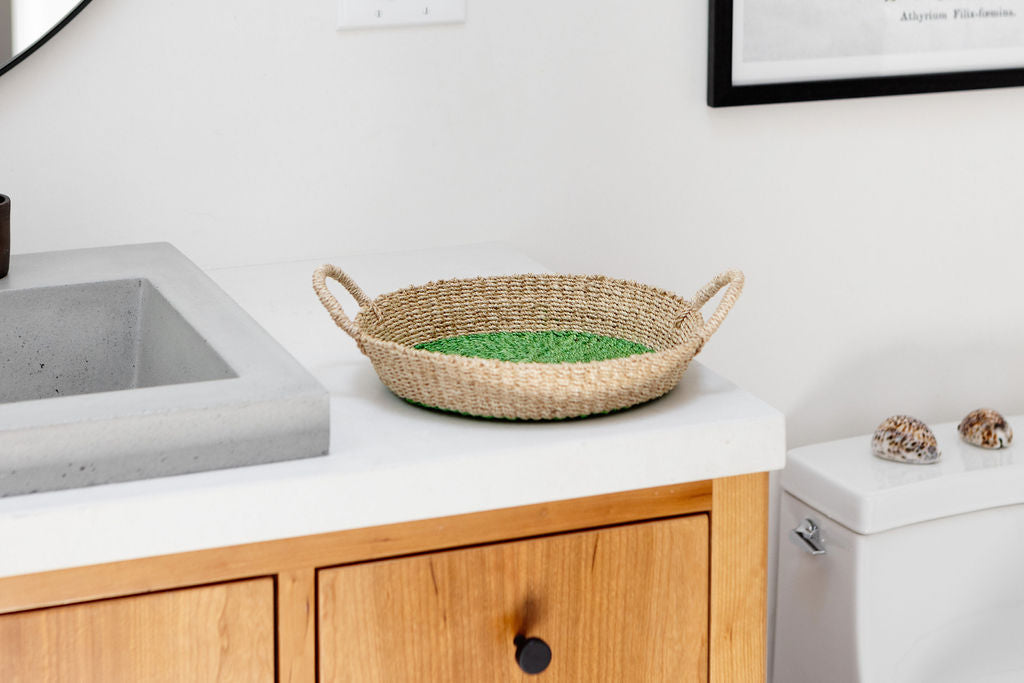 Woven Round Tray I Light Green
