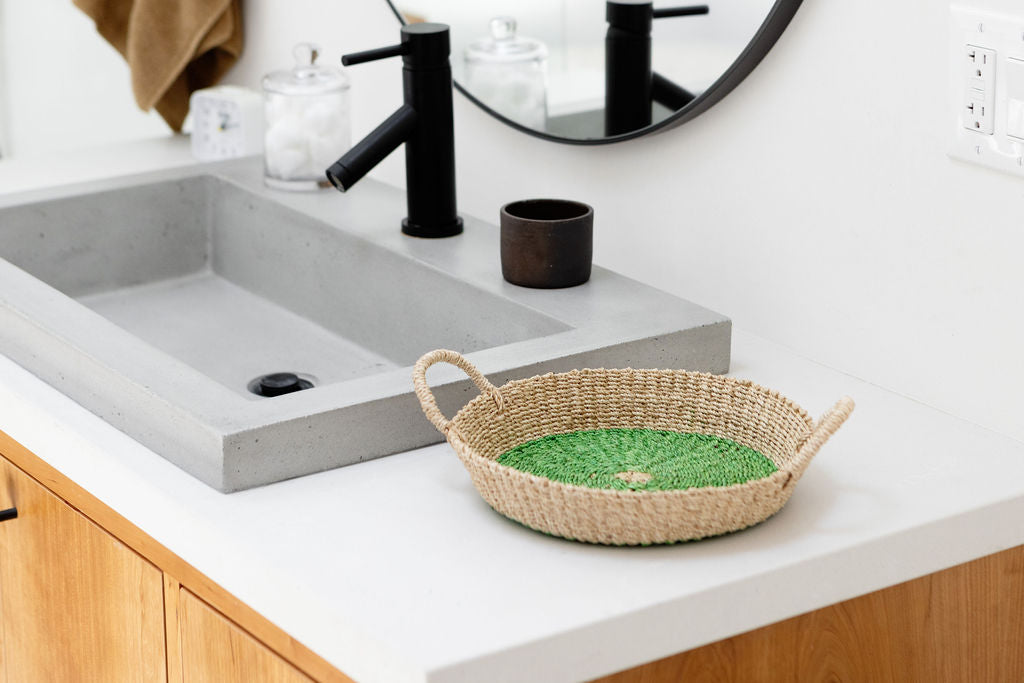 Woven Round Tray I Light Green