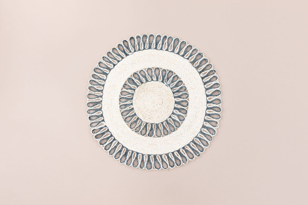Handwoven Seagrass Placemat | Trivet | Charger | 16" | Grey