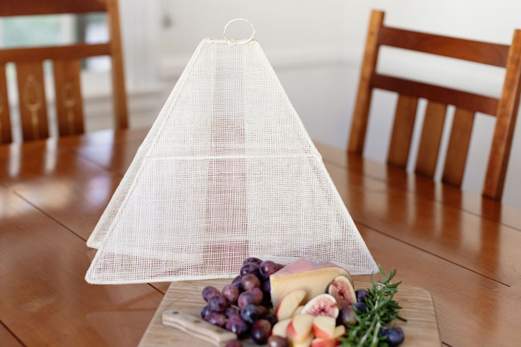 Handmade Collapsible Woven Food Tent | Cream | Mixed Size