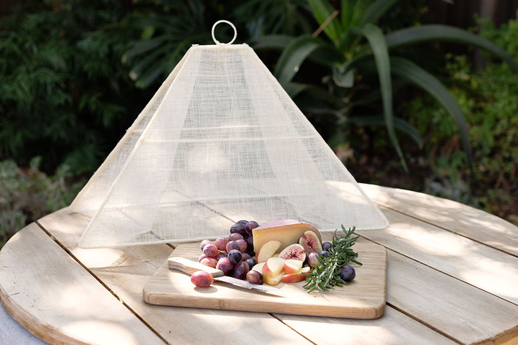 Handmade Collapsible Woven Food Tent | Cream | Mixed Size