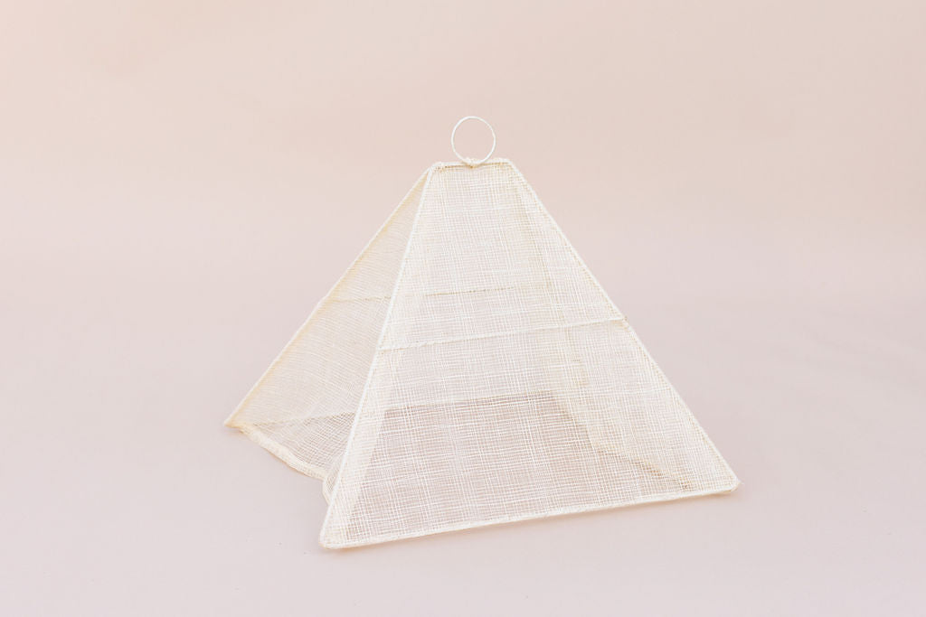 Handmade Collapsible Woven Food Tent | Cream
