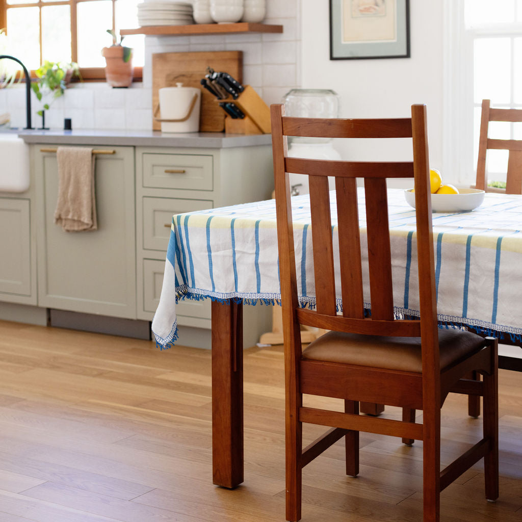 Inabel Woven Tablecloth | Blue Stripes