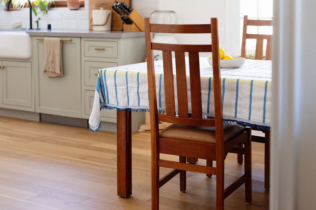 Inabel Woven Tablecloth | Blue Stripes