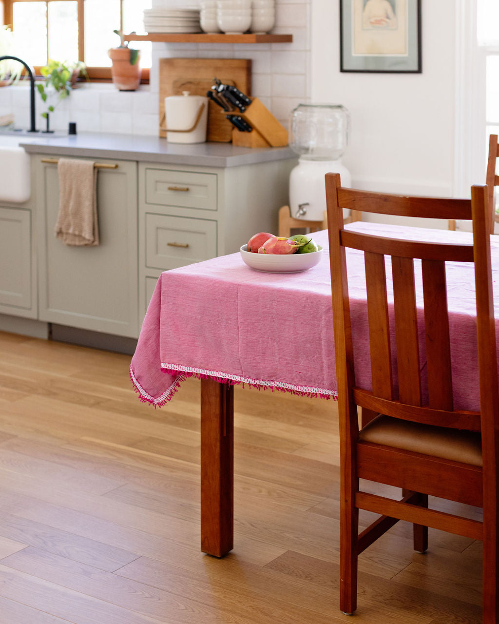 Inabel Woven Tablecloth | Pastel Pink