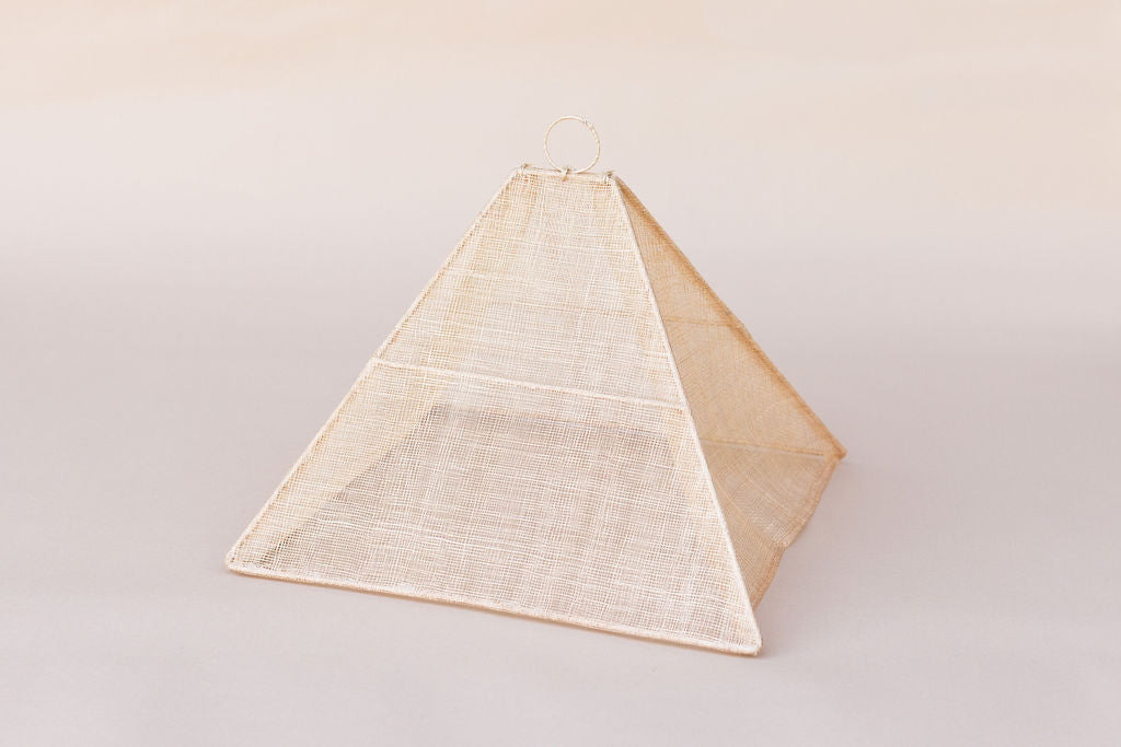 Handmade Collapsible Woven Food Tent | Natural Rose | Small | Set of 2