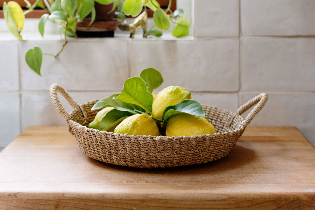 Housewarming Gifts | Yellow round tray & Napkins