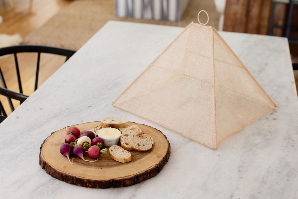 Handmade Collapsible Woven Food Tent | Natural Rose | Small | Set of 2