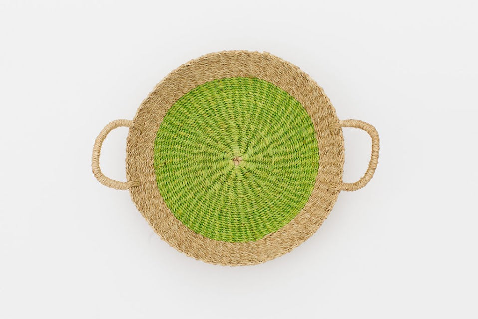 Woven Round Tray I Light Green