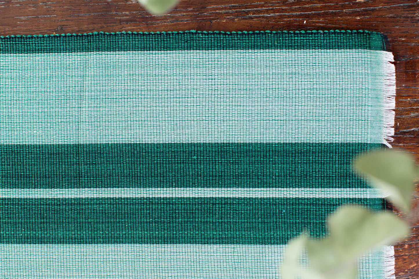 Woven Cotton Dining Placemat | Forrest Green