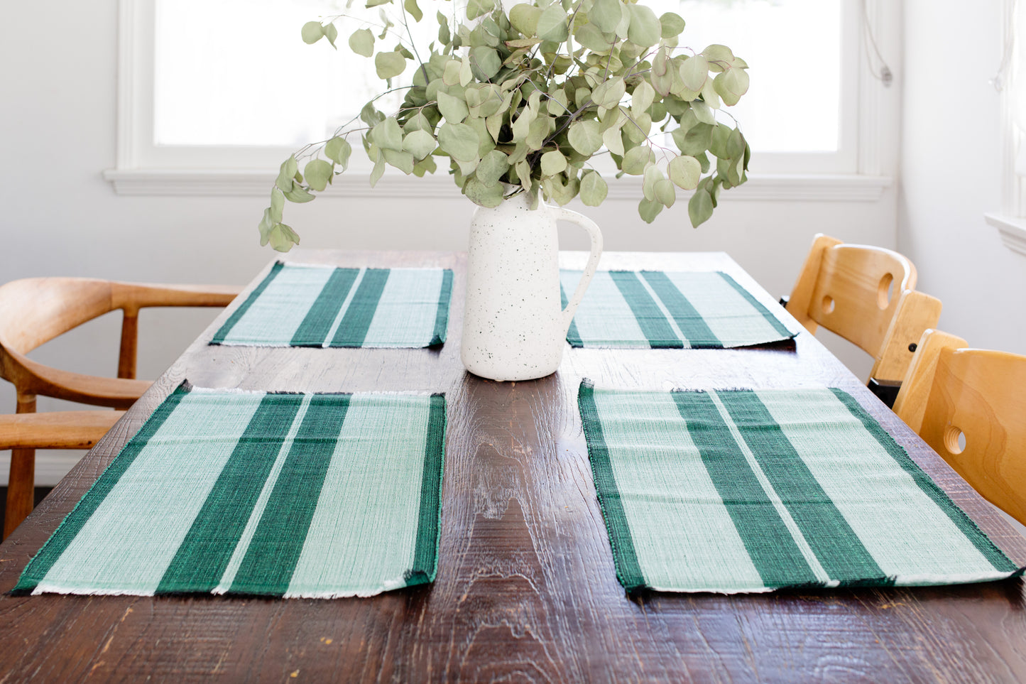 Woven Cotton Dining Placemat | Forrest Green