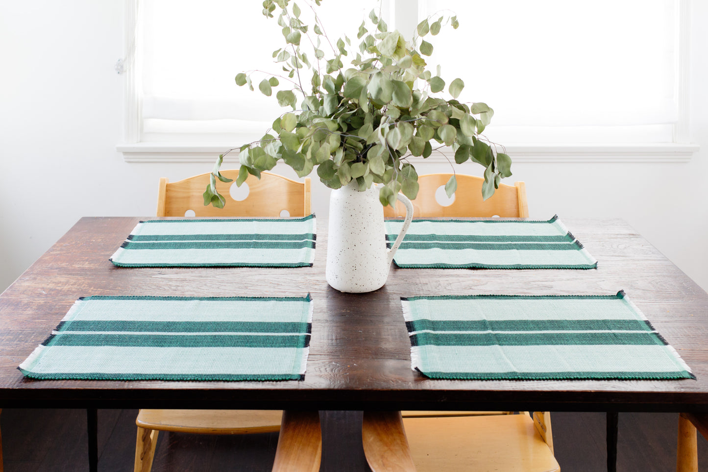 Woven Cotton Dining Placemat | Forrest Green