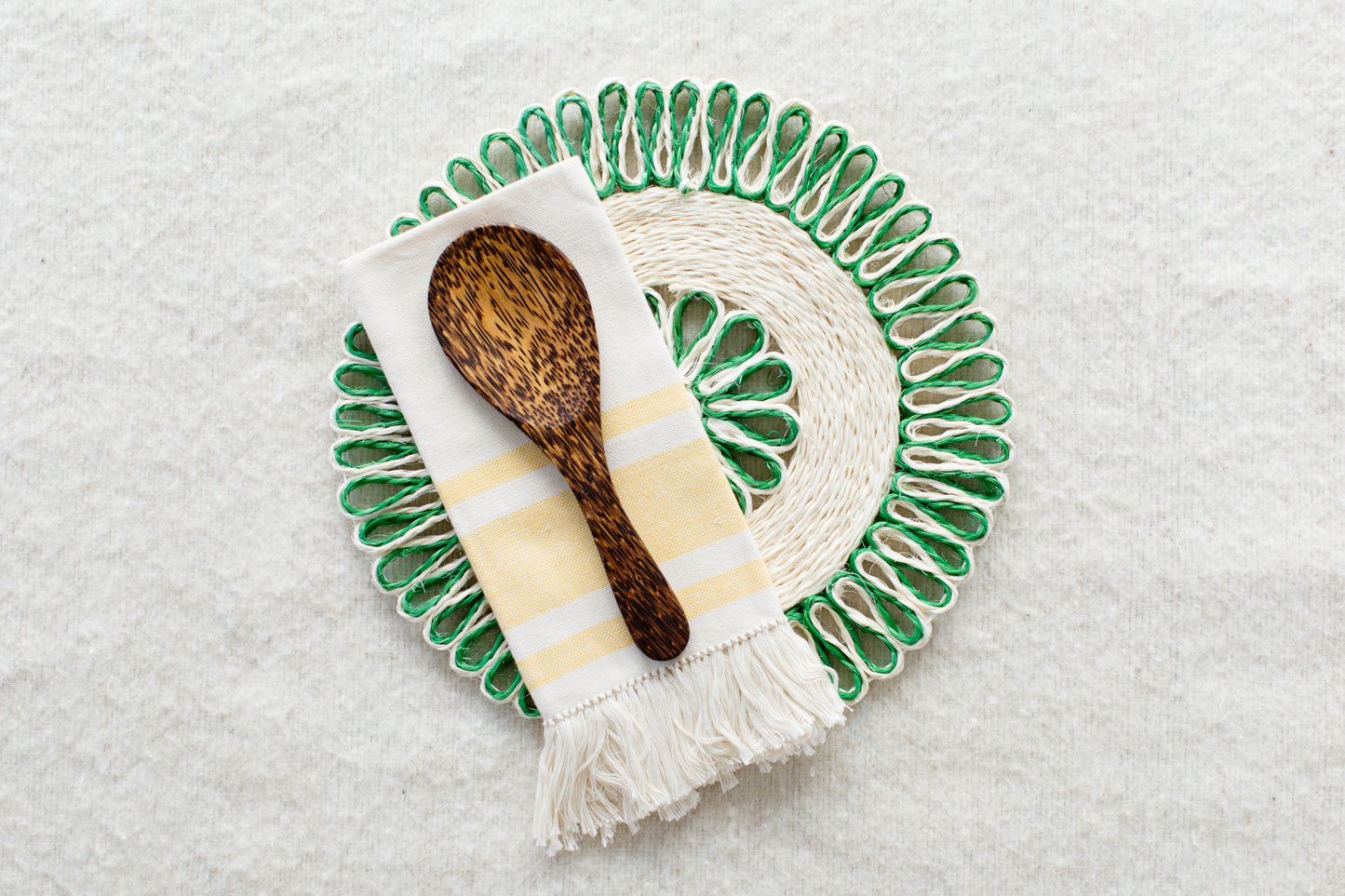 Handwoven Seagrass Placemat | Trivet | Green