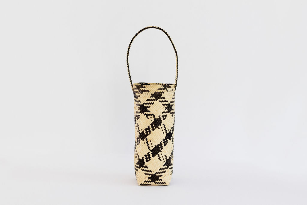 Woven Wine Tote | Water Bottle Holder with Handle