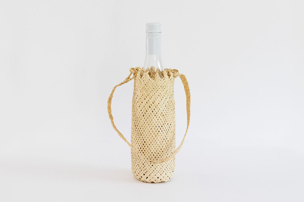 Woven Wine Tote | Water Bottle Holder