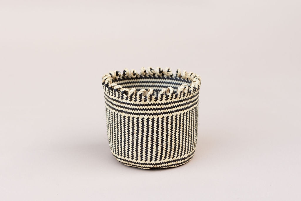 Coiled Storage Basket |Stripe Noir