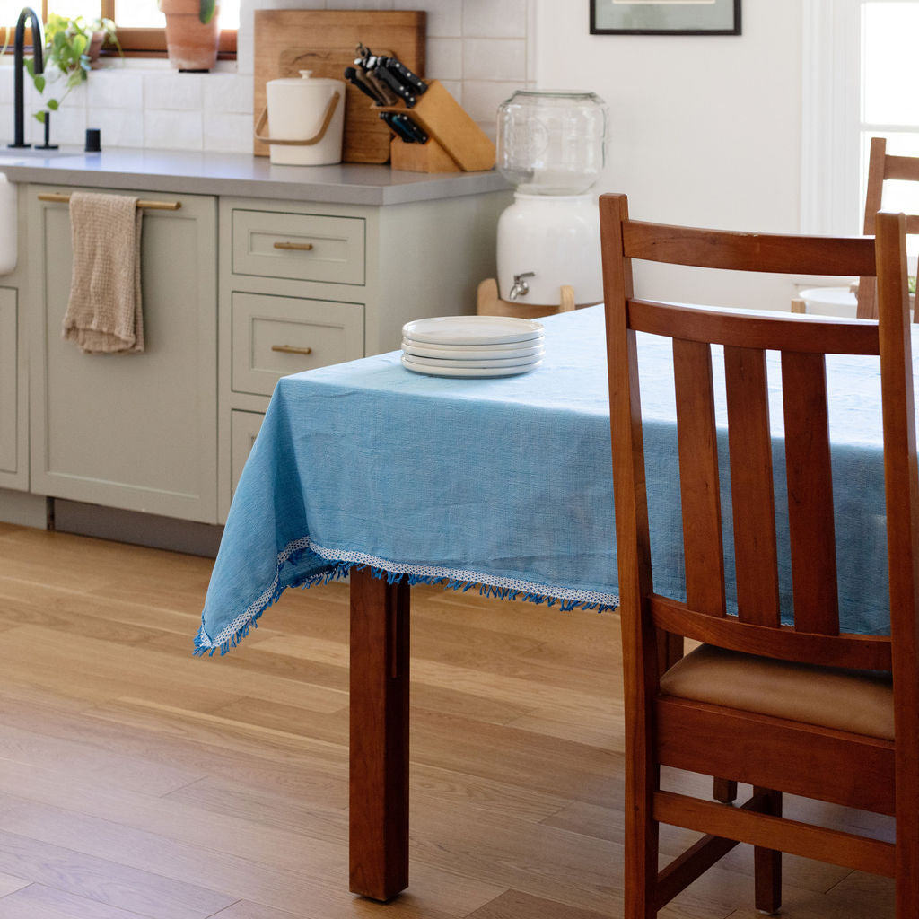 Inabel Woven Tablecloth | Pastel Blue