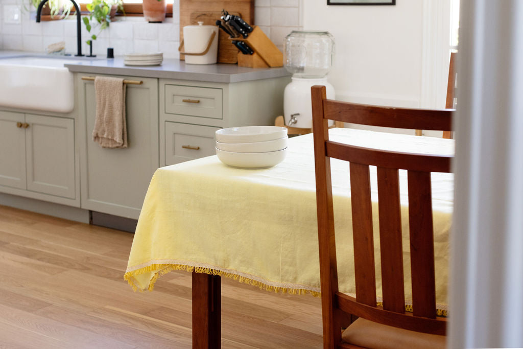 Inabel Woven Tablecloth | Pastel Yellow