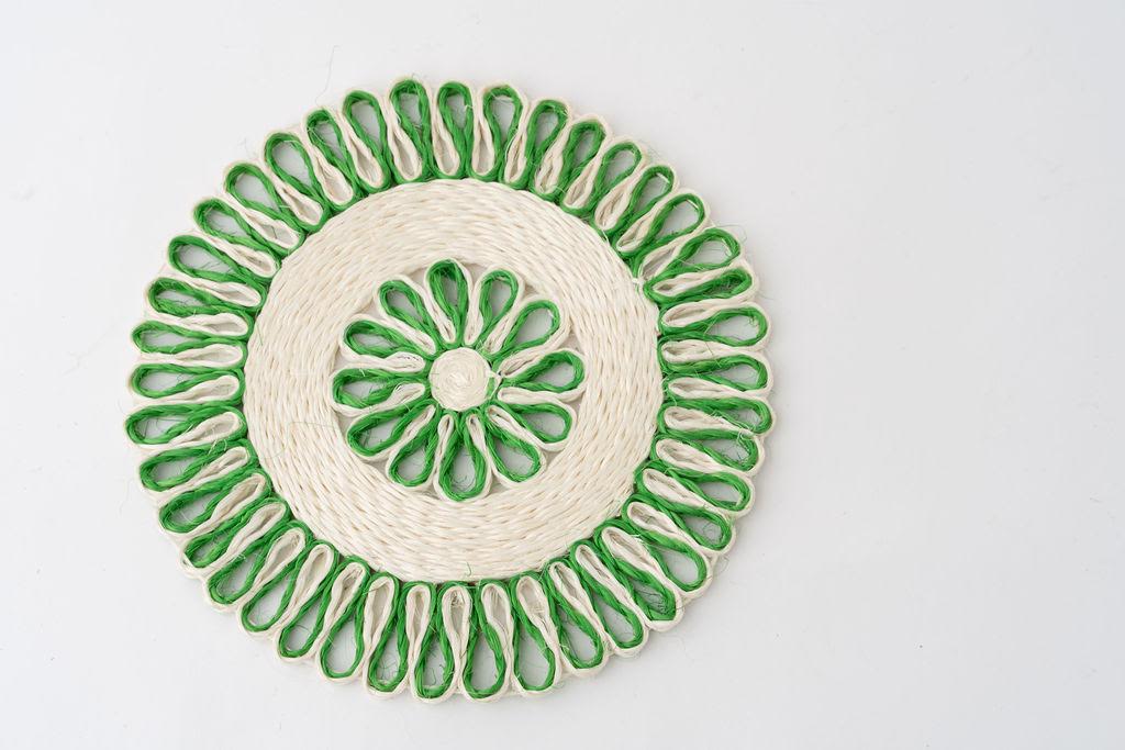 Handwoven Seagrass Placemat | Trivet | Green | 16 inches