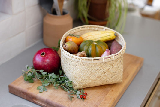 Storage Organizer with Rattan Rim