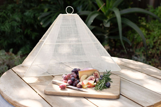 Handmade Collapsible Woven Food Tent | Cream
