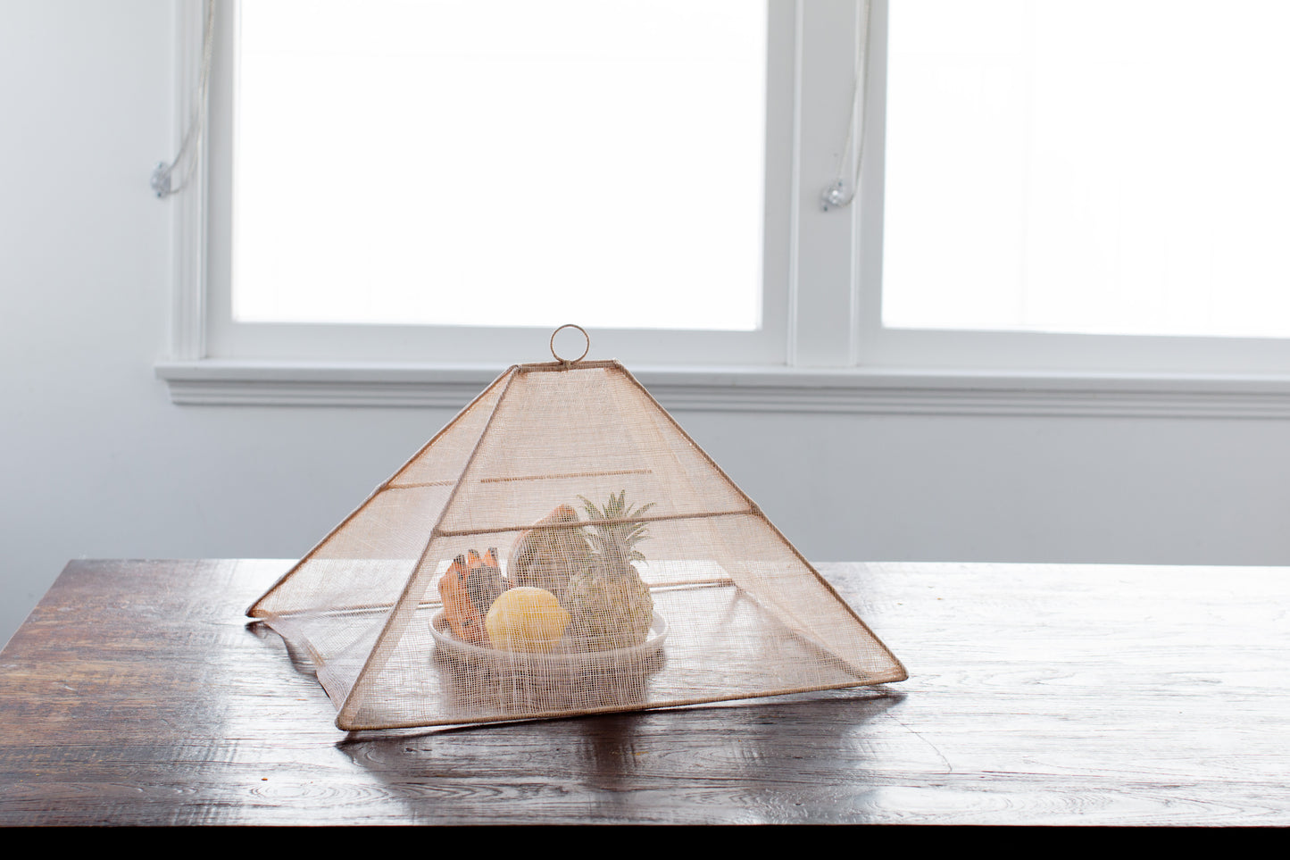 Handmade Collapsible Woven Food Tent | Natural Rose