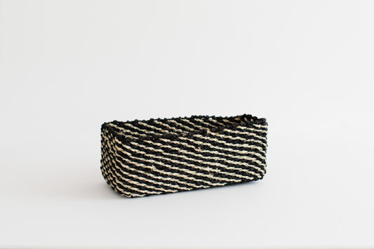 Abaca Storage Tray | Stripe Noir