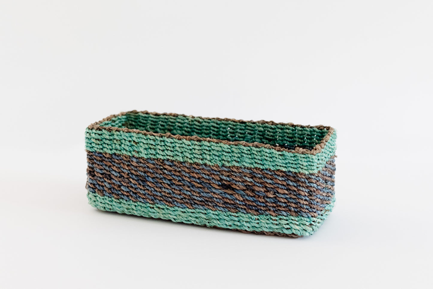 Abaca Storage Tray | Blue + Green + Teal