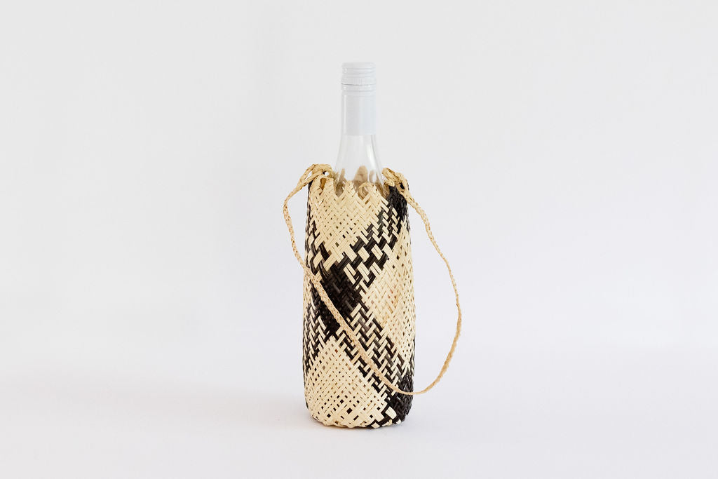 Woven Wine Tote | Water Bottle Holder