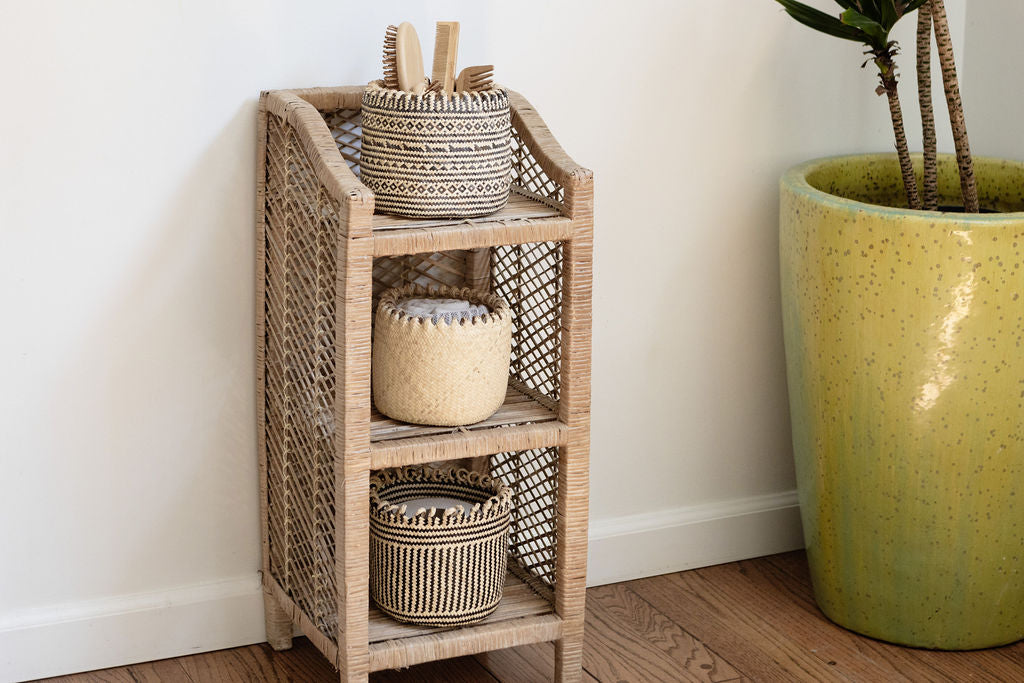 Coiled Storage Basket |Stripe Noir