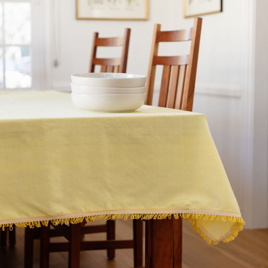 Inabel Woven Tablecloth | Pastel Yellow